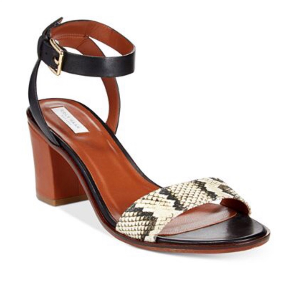 NWOB Leather Block Sandal Heel